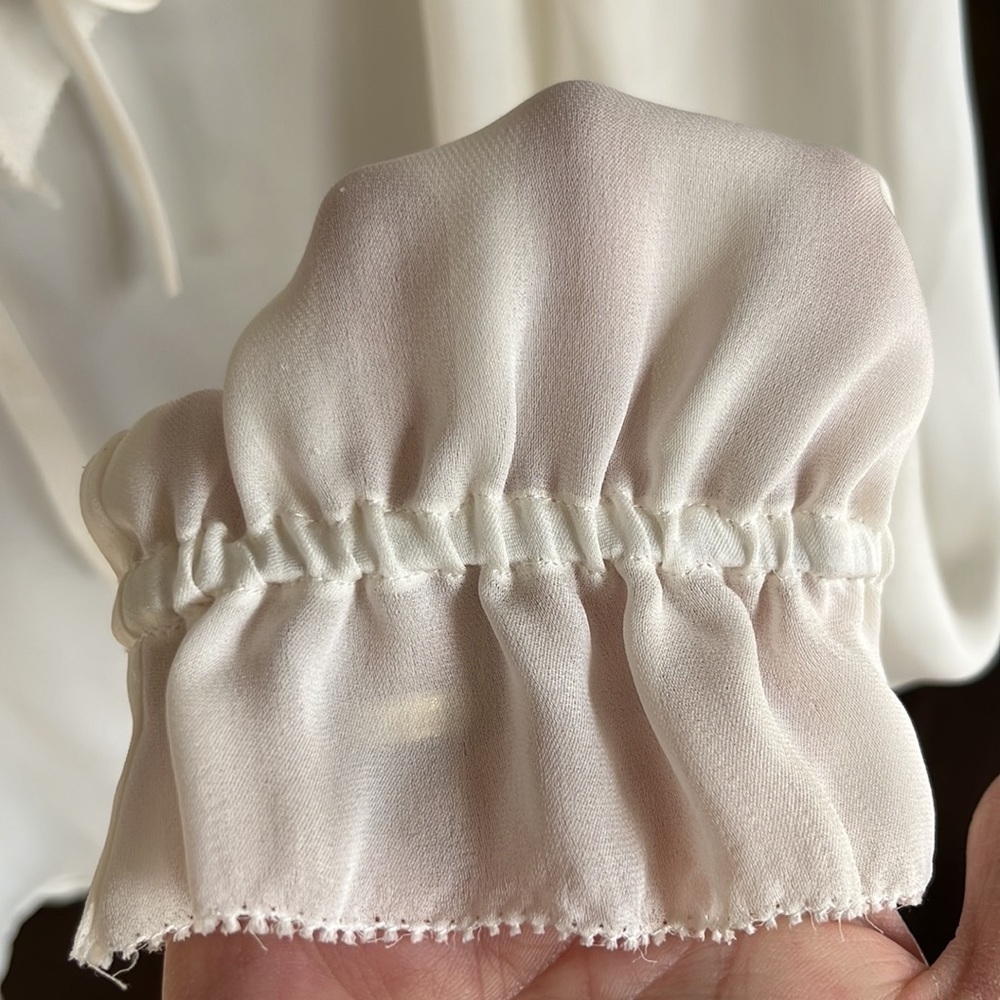 PAIGE Cream Ruffle Blouse - Picture 4 of 9